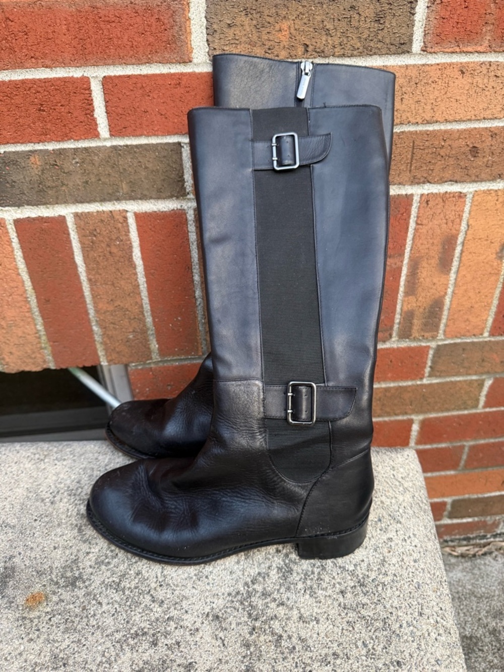 Taryn Rose Tracie Black Leather Knee High Riding Boots Women’s Size 8.5